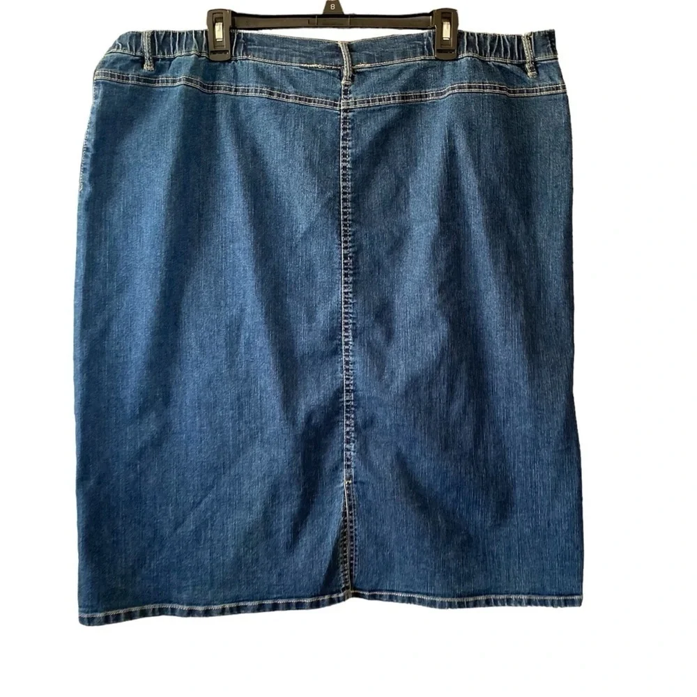 N Touch Bleu Light Wash Denim Womens Skirt 18 W Midi